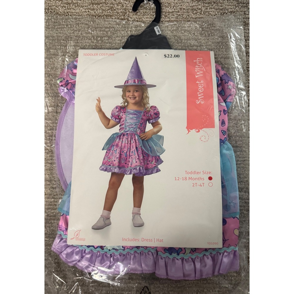 Sweet‎ Witch Costume Toddler Dress Hat Halloween Cosplay Party Outfit 12-18M NWT